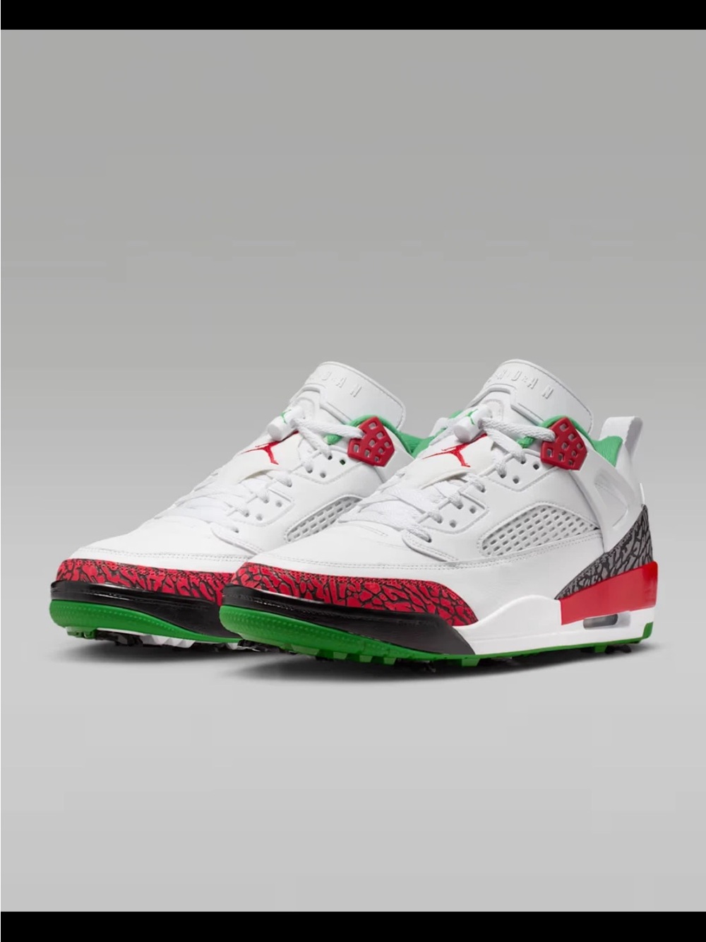 Nike Jordan Spizike G Golf Shoes White Green Grey Red HQ4395-100 Men’s Size 8.5